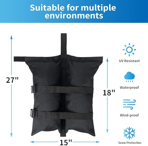 Canopy Weights Bag(192lbs) Set of 4, 1680D Heavy Duty Pop Up Tent Weights Sand Bags for Instant Outdoor Sun Shelter Canopy Patio Umbrella - color: 192 lbs