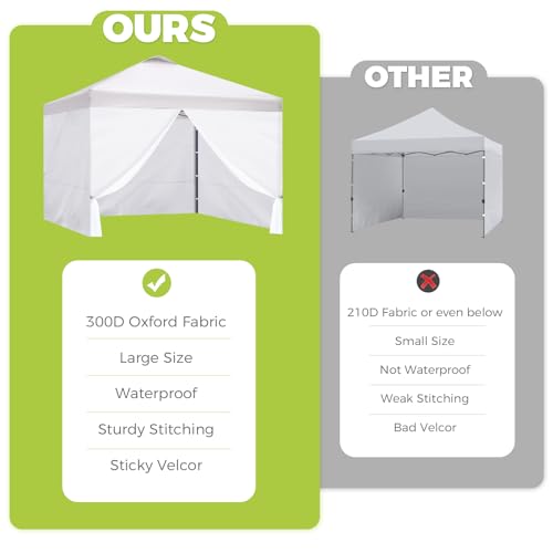 10x10 Pop Up Canopy Sidewall - 1 PC 300D Waterproof Attachable Tent Wall, Privacy Shade for Outdoor Events, Vendor Booths (Tent Not Included, Basic Style) - style: Basic Style