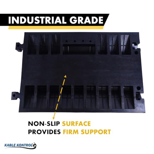 Kable Kontrol Atlas Heavy Duty Cable Protector Ramp - 2 Channel - 1 Pc - 35” Long Black & Yellow – 32000 Lbs Capacity - Rubber Speed Bump Wire Protector Cord Cover – CP9985 - size: 2 Channel - XL - 1 Unit