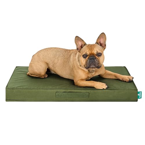 FurHaven Gridded Ripstop All-Weather Deluxe Orthopedic Mattress Pet Bed, Olivine, Medium - color: Olivine, size: Medium