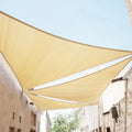 Sun Shade Sail Sand Yellow Triangle 12'X12'X12' Permeable Garden Canopy for Outdoor Patio Backyard and Deck Sun Protection Fabric with Fade and Tear Resistance - size: Triangle-12ftx12ftx12ft