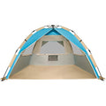 G4Free Deluxe XL Pop Up Beach Tent, 3-4 Persons Easy Setup Sun Shelter Canopy with UPF 50+ UV Protection Extral Wide 70.9 in - color: Large New Lake Blue