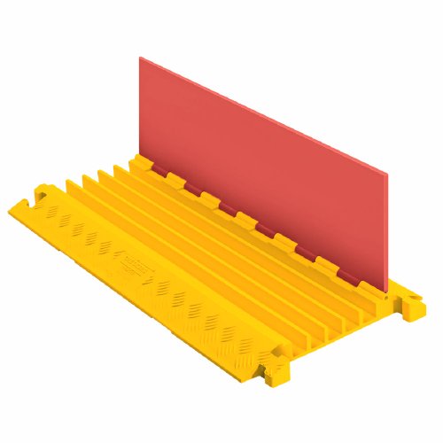 Checkers 5 Channel Industrial Drive Over Cable Protector for 1.25" Lines, 21k/Axle Load Capacity Hose and Cable Ramp for Heavy Duty Equipment, Made in The USA, Orange/Yellow, CP5X125-GP-O/Y - size: 21k/Axle Load Capacity, style: Straight