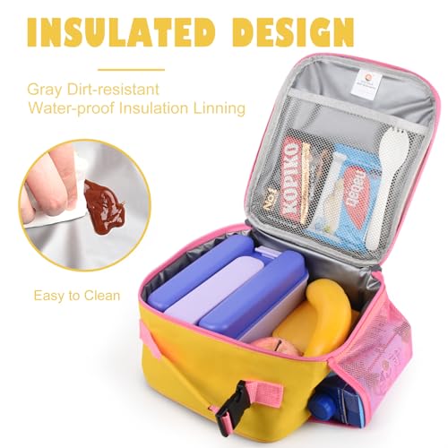 CaCTOUR Lunch Box Kids,Premium Insulated Lunch Bag for Girls Boys,Soft Bag Mini Cooler Back to School Thermal Reusable Lunch Bag for Work School Picnic (Yellow) - color: B-Yellow