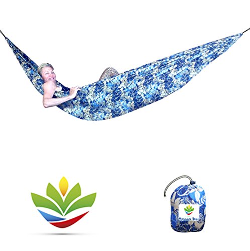 Hammock Bliss Ultralight - Lightweight Compact Portable Camping Adventure Hammock - Quality You Can Trust - 80" / 200 cm Rope Per Side Included - Only 13 oz / 380 Grams (Multi) - color: Multi Color