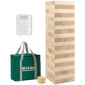 Olsa Giant Tumble Tower 60 PCS Wooden Block Stacking Games with Carrying Bag Classic Indoor & Outdoor Games for Adults Family Backyard Lawn Beach Camping (Stack from 2.2 Ft to 5Ft) - style: L-Up to 5FT