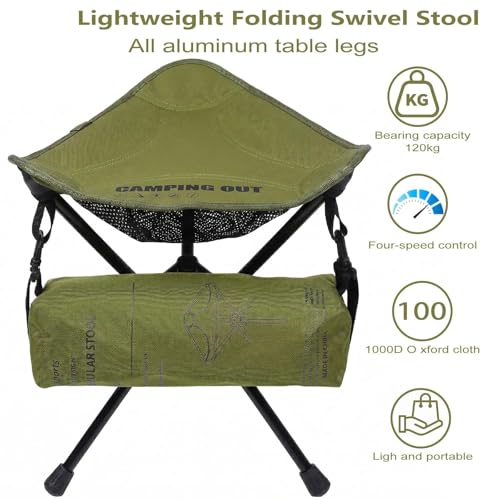 Foldable Backpack Stool,Folding Chair with Storage Pouch,Pocket Chair Can be rotated 360° ,Pocket Chairs for Adults 264 lbs,Ultralight,for Camping, Fishing, Hiking, Travel, Picnic (2026 new model)