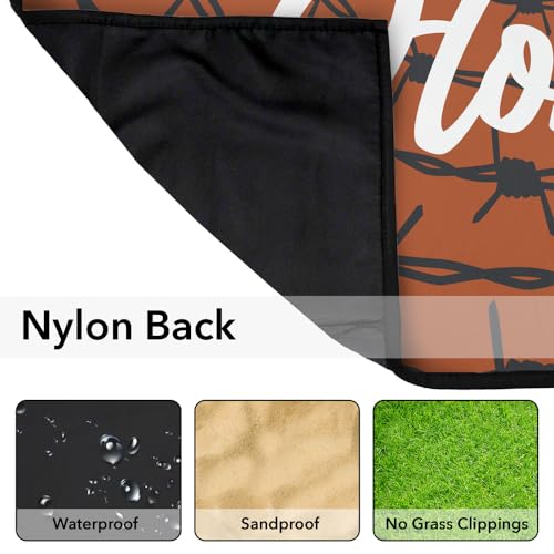 LOGOVISION University of Texas Picnic Outdoor Blanket, 50"x60" Barbed Wire, Foldable Blanket for Picnic, Beach, Camping, Park, Tailgate - color: Barbed Wire