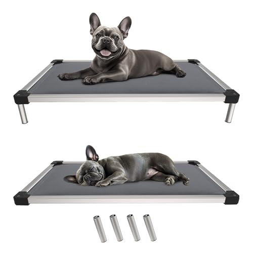 FXW TitanNest Chew-Proof Elevated Dog Bed, Raised Cot for Indoor/Outdoor/Camping Use, Durable & Washable Padded Pet Bed for Extra-Small Dogs, 30.0" L x 22.0" W x 4.5" H, Gray - color: Gray, size: X-small Dog (30.0"l X 22.0"w X 4.5"h)