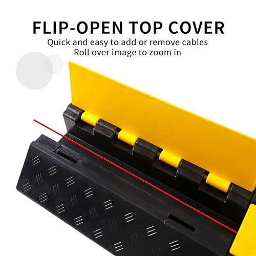 Rubber Cable Ramp Cord Cover Cable Protector Ramps Wire Hose Protective 1 Channel 22000Lbs Load Capacity Traffic Speed Bump for Asphalt Concrete Gravel Driveway, 1 Pack - color: 1 channel-1 pack