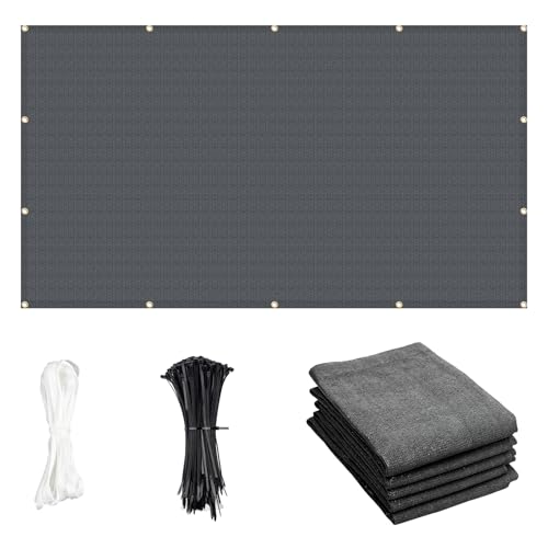 Cool Area Sun Shade Cloth with Grommets 3/4/6/8/10/12/16/20 FT Shade Panel Shade Tarp Screen Fabic for Outdoor Patio Pergola Cover Deck Garden, 6x8 FT, Dark Grey - color: Dark Grey, size: 0 6'X0 8'