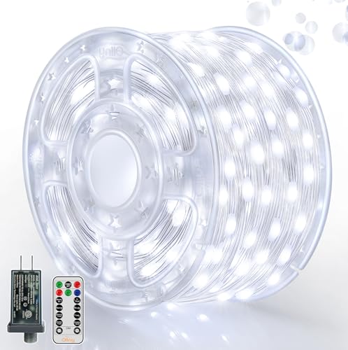 Ollny Outdoor Christmas Lights 1000LED 328FT, Cool White Fairy Lights IP67 Waterproof, Plug in String Light with Remote 8 Modes Timer, Xmas Light for Outside Indoor House Tree Decorations - color: Cool White, size: 1000 LEDs