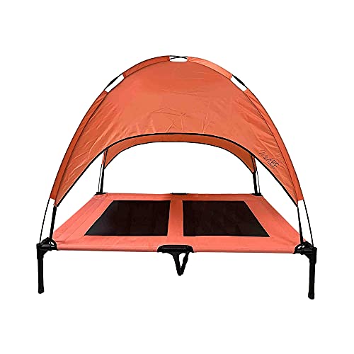 Midlee Salmon Dog Cot with Canopy (30" x 36") - size: 30" x 36"