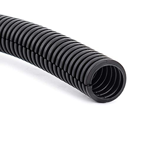 ZhiYo 13ft-1/4” 13ft-3/8” 13ft-1/2” Wire Loom Split Tubing Auto Wire Conduit Flexible Cover - color: Black, size: 13ft-1/4" 13ft-3/8" 13ft-1/2"