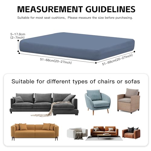 14Pcs Outdoor Cushion Covers, Patio Cushion Covers,Stretch Elastic Slipcovers, Replacement Washable & Reusable Furniture Protector for Patio Couch (Gray-Blue,Cover Only) - color: Gray Blue, size: 14Pcs-Solid color