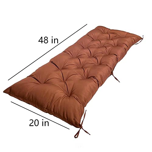 Srutirbo Waterproof Outdoor Bench Cushion, 48"x20", Swing Cushion Patio Furniture Cushions 3 Seater, for Garden Patio Furniture Lounger Bench (Deep Coffee, 48x20 in) - color: Deep Coffee