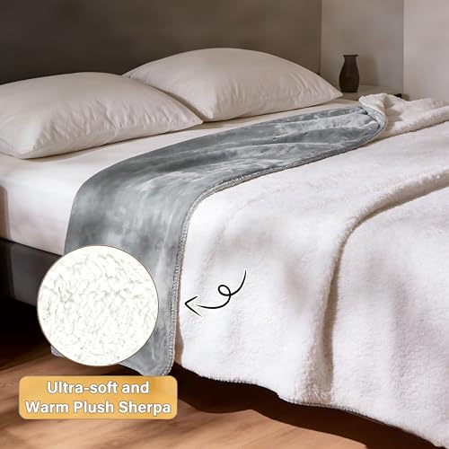 Kritter Planet Waterproof Bed Blanket for Intimacy, Soft Sherpa, Squirt Blanket for Couples, Leakproof Pad for Adults - color: Light Grey, size: 50×60 Inches