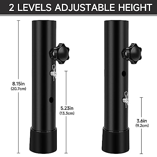 (4-PACK) Folding Table Leg Extenders, Highly Durable Steel Folding Table Leg Risers, Folding Desk Leg Extensions For Straight And Bent Legs, Adjustable Table Height Extenders For Rise 3.6in/5.2in - size: 2 LEVELS ADJUSTABLE HEIGHT