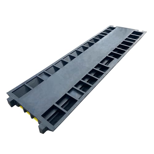 2 Pack Rubber Cable Ramp Hose Cable Protector Ramp 3 Channel 22000Lbs Load Capacity Traffic Speed Bump Wires Power Lines Extension Cord Cover for Indoor Outdoor - color: 22000Lbs-3Channel-2Pack