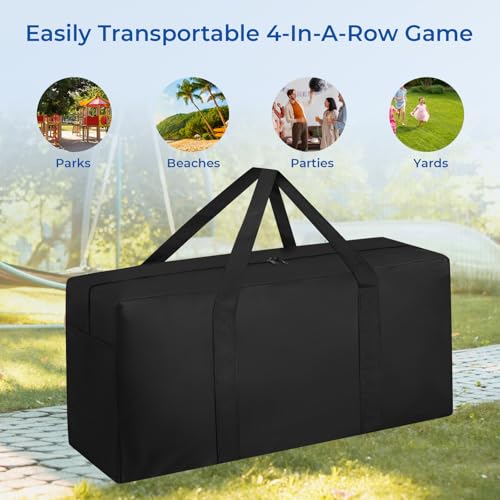 Large Carrying Bag Compatible with Giant 4 in a Row Game,Easy Storage & Transportation for Jumbo 4 to Score,with Durable Handle (Game Not Included)