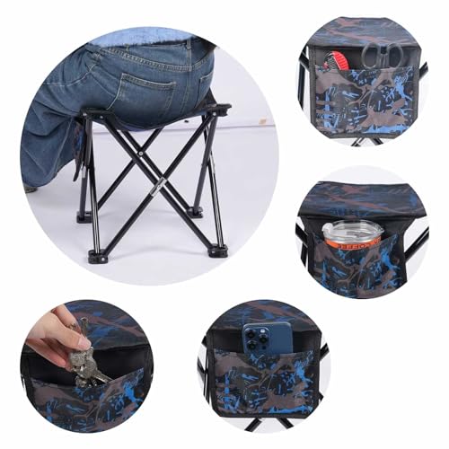 VOLIXOD Folding Portable Camping Stool for Adults, Lightweight Collapsible Stool for Outdoor Footrest Fishing Hiking Gardening and Beach with Carry Bag(400 LBS Capacity) - size: (1 Piece)
