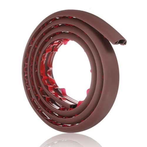 HARFINGTON 6ft Cord Cover Floor W0.6 x H0.33 Inner Channel PVC Hide Extension Cable Floor Wire Hider Wire Covers Protector for Prevent Cable Trips Cables Management, Coffee - color: Coffee, size: 6ft