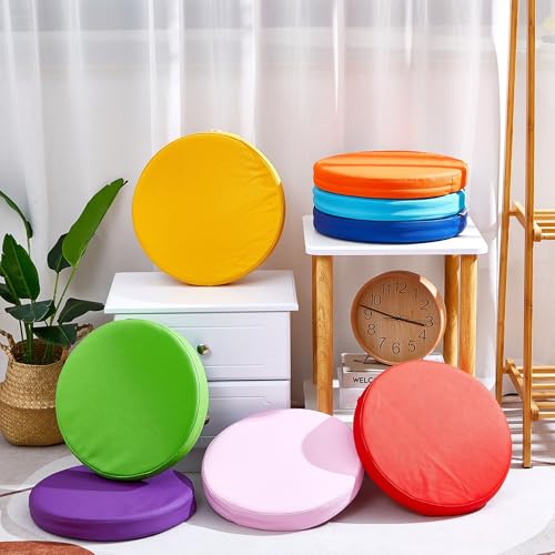 Juexica 8 Pcs Extra Thick Flexible Seating Floor Cushion Assorted Colored Floor Pillow Classroom Seat Cushion Soft Classroom Seating for Kid Learning (Classic Color,13.8 x 13.8 x 2 Inch,Round) - color: Classic Color