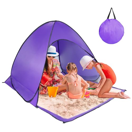 Pop Up Beach Tent, Anti UV Automatic Sun Shelter Umbrella, Portable Sun Shade Shelter for 2-3 People, Outdoor Instant Pop Up Beach Shade Tent with Carrying Bag