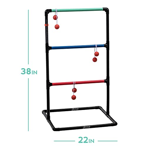 Franklin Sports Ladder Ball Set — Includes 2 Ladder Ball Targets with Weighted Bases and 6 Bolas — Ladder Golf Toss Outdoor Game For Beach or Backyard Fun — Professional, American, and Family Set Options - style: Family