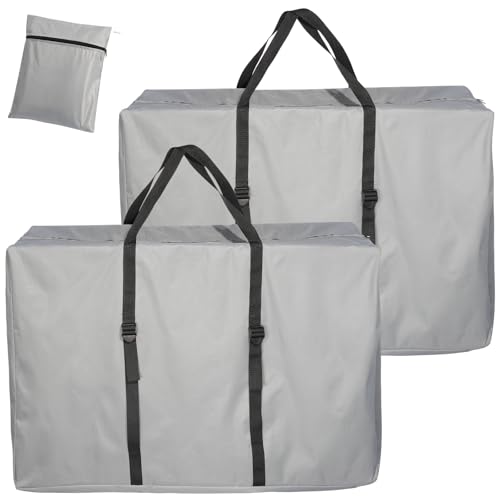 Large Outside Chair Storage Bag, Uranshin 600D Chair Carry Bag for Zero Gravity Chair Cover, Heavy Duty Folding Lounge Chair Carrying Case Bags with Zippers 43" L x 11" W x 29" H (Gray - 2 Pack) - color: Gray - 2 Pack