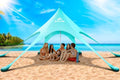 Beach Tent Sun Shelter & Portable Beach Canopy UPF 80+ UV Protection, Beach Shade Canopy with 6 Sandbags, Sand Shovel Ground Pegs for Outdoor Camping, Picnics (12x12 Ft, Turquoise) - color: Turquoise