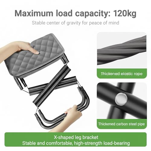 11.8" Portable Stool Folding Camping Stools for Adults Foldable Backpack Stool Pocket Chair Lightweight Travel Chair for Camping Fishing Hiking BBQ, Grey - color: Grey