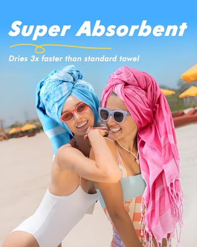 Genovega 6 Packs Oversized Turkish Beach Towel 74"x38" Thin Quick Dry Sand Free Pool Swim Towels Large XL Adult Clearance Blanket Travel Vacation Accessories Essentials Mulite Shark Turtle - color: Shark Turtle Flamingo Coconut Tree Pineapple Lobster