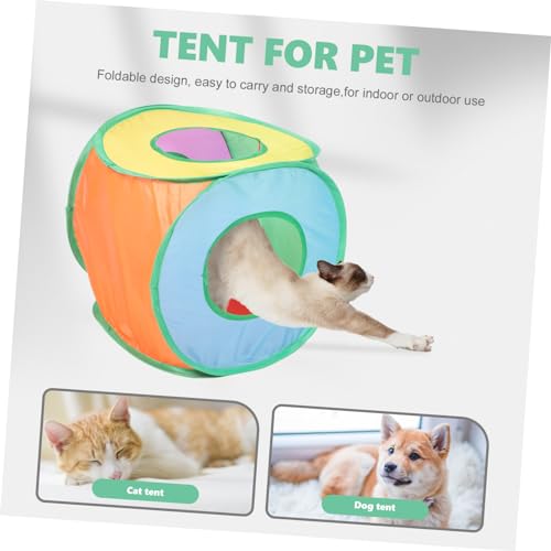Foldable Cat Tent Outdoor PET Sun Shelter House Portable Non-Woven Fabric Popup Tent for Cats and Puppies for Indoor and Outdoor Use