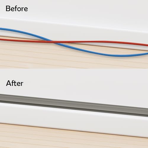 Rubber Bond TV Cord Hider Cable Protector - Strong Self Adhesive Wall Cord Cover Cable Hider - Low Profile Cable Management Wall Cord Concealer Cable Raceway - color: Grey, size: 8 Feet, style: 1-2 Cords