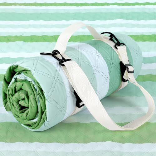 Big Picnic Blankets Beach Blanket Waterproof Sandproof, 80''x80'' Giant 5-Layer Outdoor Camping Blanket Rug Easily Foldable Picnic Mat for Grass, Hiking, Travel, Concerts, Indoor - color: Green