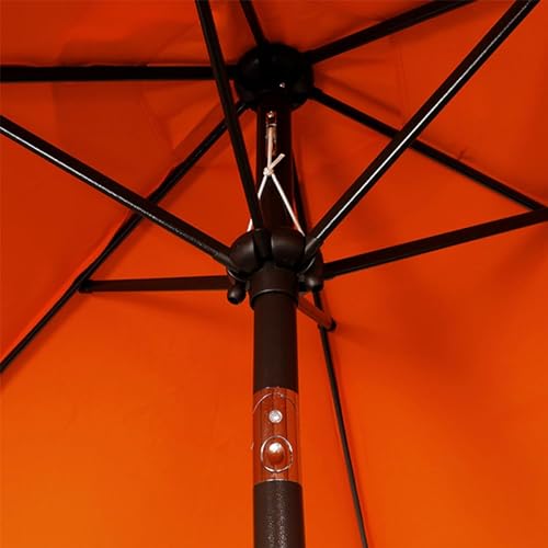 Blissun 7.5 ft Patio Umbrella, Yard Umbrella, Outdoor Market Umbrella with Push Button Tilt Crank, Orange - color: Orange