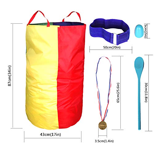 CWLAKON Outdoor Games, Potato Sack Race Bags for Kids Adults, Egg Spoon Relay Race, 3 Legged Race Bands, Birthday Party, Field Day Family Reunion Carnival Outside Yard Lawn Easter Fall Festival Games - size: Pack of 24 Oxford Cloth