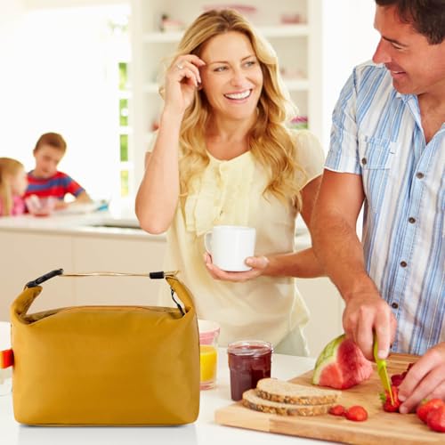 YUDANSI Fashion Lunch Bags for Men Women- Reusable Insulated Leakproof Lunch Box Tote Bag, Cool Bags for Adults,Thermal Cooler Bag for Work Picnic Travel -8L (Yellow) - color: Yellow