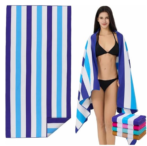 Microfiber Extra Large, Oversized Beach Towels (70x35'') -4 Pack XL Quick Dry Blue Pink Aqua Coffee Striped Towels for Adults & Women，Sand Free for Pool,Swim,Travel,Absorbent & Lightweight - color: 4 Pack Blue Pink Aqua Coffee Upgraded Version