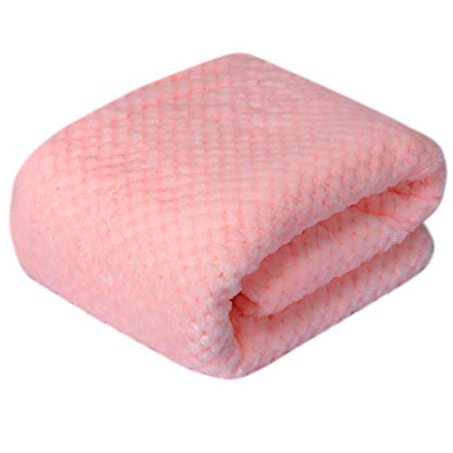 DW Plush Fleece Receiving Blanket for Dog, Cat, Pet - Warm & Soft, Couch, Sofa, Travel & Outdoor, Camping (24" x 32"), Baby Pink - color: Dw-baby Pink, size: Blanket (24" x 32")