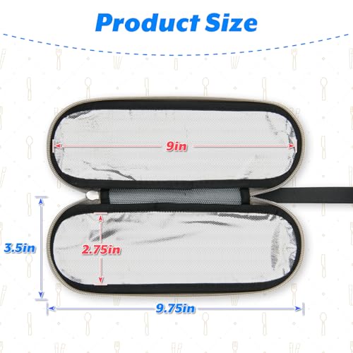 Cosmos Portable Travel Felt Tableware Carrying Storage Case Zipper Bag for Cutlery Kit Flatware Chopsticks Spoon Fork in Camping Travel Picnic Office