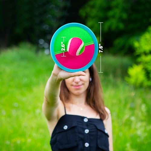 Ayeboovi Toss and Catch Ball Game Outdoor Toys for Kids Yard Games Beach Toys Outside Games for 3 4 5 6 7 8 9 10 Year Old Boys Girls (Upgraded) - style: 4 Paddles 4 Balls