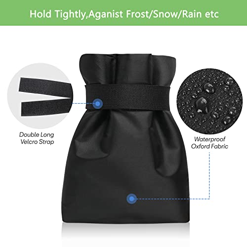 BoArt Outdoor Faucet Cover Socks for Winter Freeze Protection, 7.09" W x 9.06" H, Hose Bib Covers for Wall Taps Outside, Waterproof & Frost Free Insulated Spigot Cover, 2 Pcs Faucet Socks Black