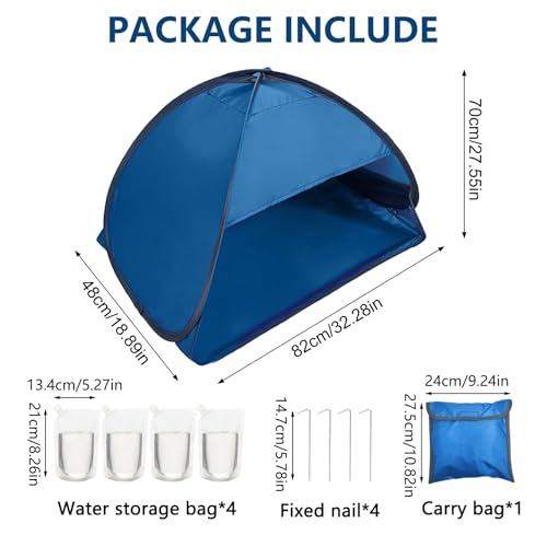 1pcs Pop Up Dog Cat Camping Tent, Blue Outdoor Play House Portable Sun Shelter Pet Tent for Dogs Cats Puppy Kitty Other Small Animals, L