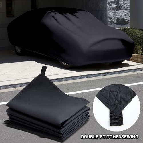 2 Pack 6x8 ft Black Heavy-Duty Waterproof Tarps - Oxford Fabric Tarpaulin with Reinforced Webbing Loops for Firewood, Roof, Camping, Pool, Boat & Outdoor Covers - size: 6 x 8 ft