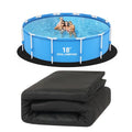 VINGLI 18 FT Pool Pad for Above Ground Pool, Upgraded Extra Thick Swimming Pool Liner Pad 18 FT Round, Prevent Punctures Weed Barrier, Under Pool Mat Pool Protection, Black - size: 18 FT
