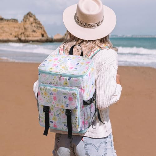 DYSHAYEN Cooler Backpack,Lightweight Backpack Cooler Insulated Leak Proof,30 Cans Soft Cooler Bag for Beach,Camping,Beach,Picnic,Lunch - color: Flower