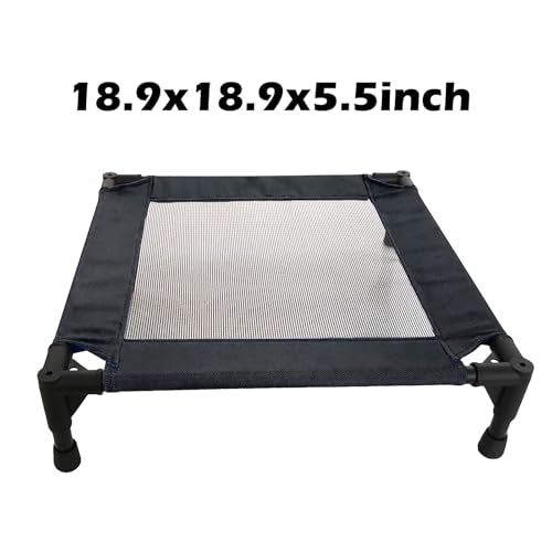 Pozico Elevated Pet Bed with Breathable Mesh for Small Cat and Dog, Raised Cooling Pet Cot for Puppy and Kitty, 18.9x18.9 inch (Black Bed) - color: Black Bed