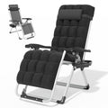 Magshion Zero Gravity Chair with Cushion, Reclining Outdoor Patio Lounge Chair, Folding Indoor Anti Gravity Recliner, Portable Lounger with Removable Cup Holder Side Tray and Pillow Headrest (Black) - color: Black